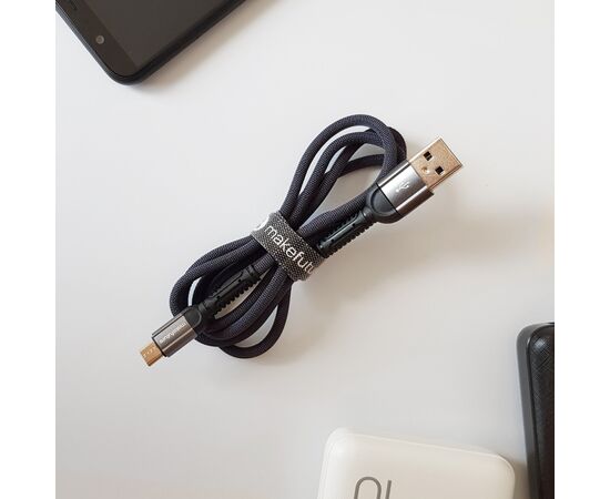 Дата кабель USB 2.0 AM to Micro 5P 1.0m 2.4A Denim Grey MAKE (MCB-MD3GR), изображение 2 Дата кабель USB 2.0 AM to Micro 5P 1.0m 2.4A Denim Grey MAKE (MCB-MD3GR), изображение 2