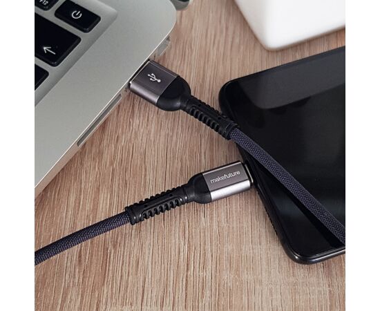 Дата кабель USB 2.0 AM to Micro 5P 1.0m 2.4A Denim Grey MAKE (MCB-MD3GR), изображение 5 Дата кабель USB 2.0 AM to Micro 5P 1.0m 2.4A Denim Grey MAKE (MCB-MD3GR), изображение 5