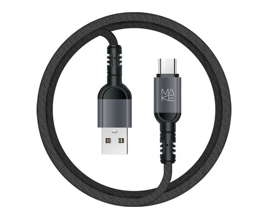 Дата кабель USB 2.0 AM to Micro 5P 1.0m 2.4A Denim Grey MAKE (MCB-MD3GR)