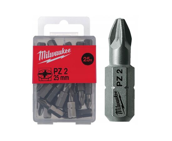 Набор бит Milwaukee PZ2, 25мм, 25шт (4932399590), изображение 3 Набор бит Milwaukee PZ2, 25мм, 25шт (4932399590), изображение 3