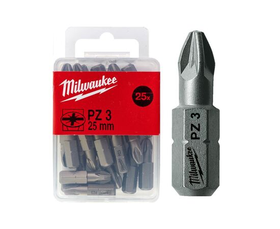 Набор бит Milwaukee PZ3, 25мм, 25шт (4932399591), изображение 3 Набор бит Milwaukee PZ3, 25мм, 25шт (4932399591), изображение 3