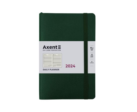Тижневик Axent 2024 Partner Soft Skin 145 x 210 мм, темно-зелений (8810-24-23-A)