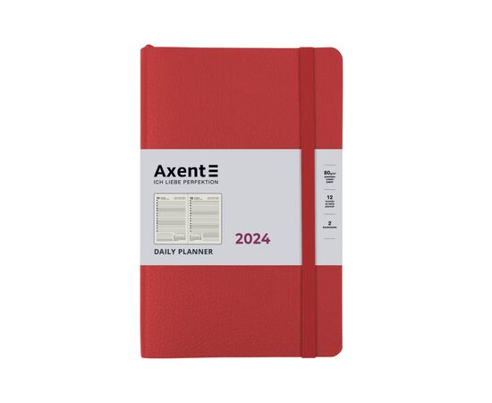 Тижневик Axent 2024 Partner Soft Skin 145 x 210 мм, червоний (8810-24-06-A)