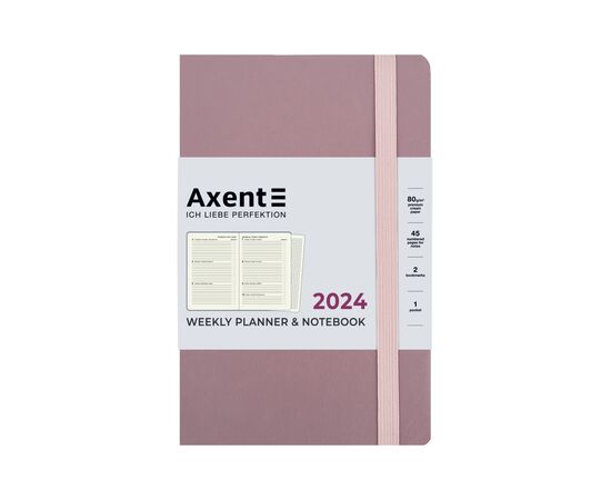 Еженедельник Axent 2024 Partner Soft Earth Colors 125 x 195 мм, розовый (8519-24-03-A)