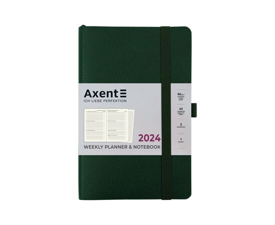 Еженедельник Axent 2024 Partner Soft Skin 125 x 195 мм, темно-зеленый (8509-24-23-A)