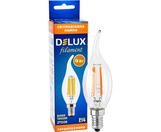 Лампочка Delux BL37B 4 Вт tail 2700K 220В E14 filament (90011685), изображение 4 Лампочка Delux BL37B 4 Вт tail 2700K 220В E14 filament (90011685), изображение 4