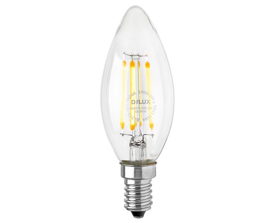 Лампочка Delux BL37B 6 Вт 4000K 220В E14 filament (90011684), изображение 2 Лампочка Delux BL37B 6 Вт 4000K 220В E14 filament (90011684), изображение 2
