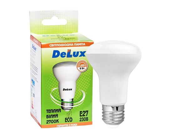 Лампочка Delux FC1 8 Вт R63 2700K 220В E27 (90001459), изображение 3 Лампочка Delux FC1 8 Вт R63 2700K 220В E27 (90001459), изображение 3