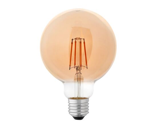 Лампочка Delux Globe G95 6Вт E27 2700К amber filament (90016727), изображение 2 Лампочка Delux Globe G95 6Вт E27 2700К amber filament (90016727), изображение 2