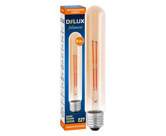 Лампочка Delux LR-39 6Вт E27 2200К T30 amber_filament (90018154), зображення 3