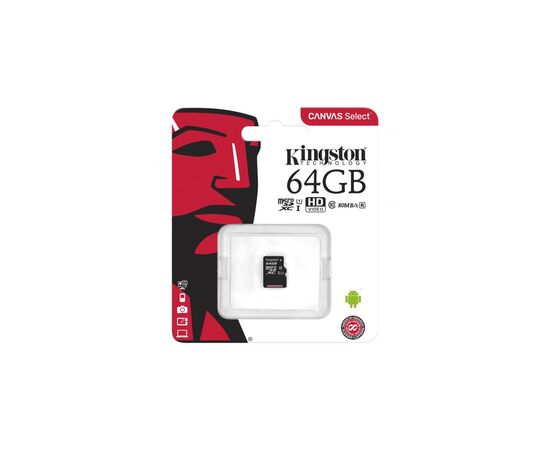 Карта памяти Kingston 64GB microSDXC Class 10 Canvas Select Plus 100R A1 (SDCS2/64GBSP), изображение 3 Карта памяти Kingston 64GB microSDXC Class 10 Canvas Select Plus 100R A1 (SDCS2/64GBSP), изображение 3