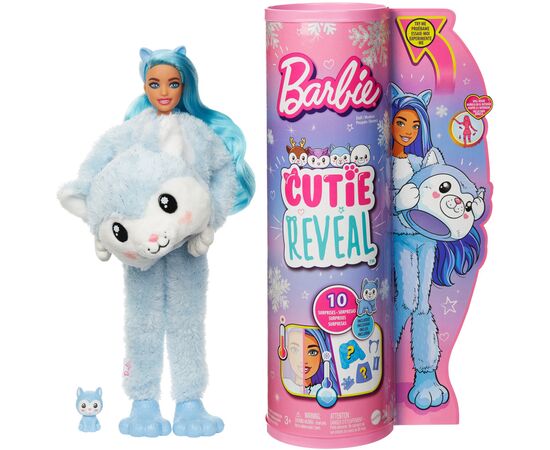 Кукла Barbie Cutie Reveal Зимний блеск в костюме хаски (HJL63)