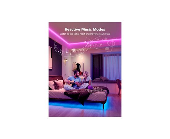 Светодиодная лента Govee RGB Smart Wi-Fi + Bluetooth LED Strip Lights 5м з мікрофоном Білий (H615A3A1), изображение 5 Светодиодная лента Govee RGB Smart Wi-Fi + Bluetooth LED Strip Lights 5м з мікрофоном Білий (H615A3A1), изображение 5