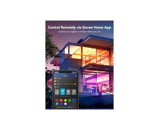 Светодиодная лента Govee RGB Smart Wi-Fi + Bluetooth LED Strip Lights 5м з мікрофоном Білий (H615A3A1), изображение 6 Светодиодная лента Govee RGB Smart Wi-Fi + Bluetooth LED Strip Lights 5м з мікрофоном Білий (H615A3A1), изображение 6
