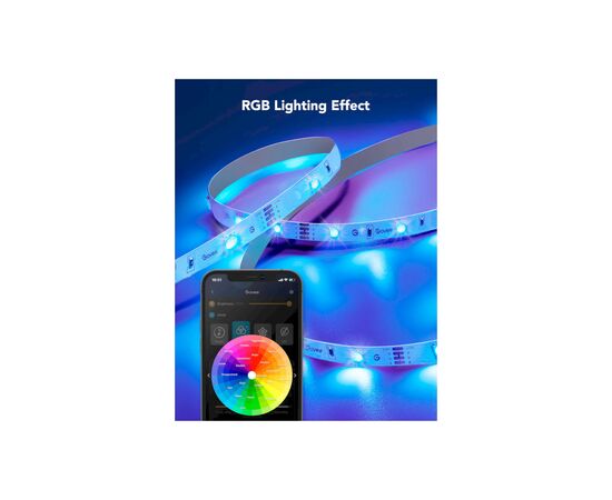 Светодиодная лента Govee RGB Smart Wi-Fi + Bluetooth LED Strip Lights 5м з мікрофоном Білий (H615A3A1), изображение 7 Светодиодная лента Govee RGB Smart Wi-Fi + Bluetooth LED Strip Lights 5м з мікрофоном Білий (H615A3A1), изображение 7