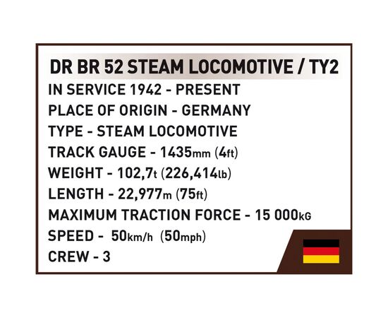 Конструктор Cobi Локомотив DRB Class 52 1:35, 1723 детали (COBI-6283), изображение 10 Конструктор Cobi Локомотив DRB Class 52 1:35, 1723 детали (COBI-6283), изображение 10