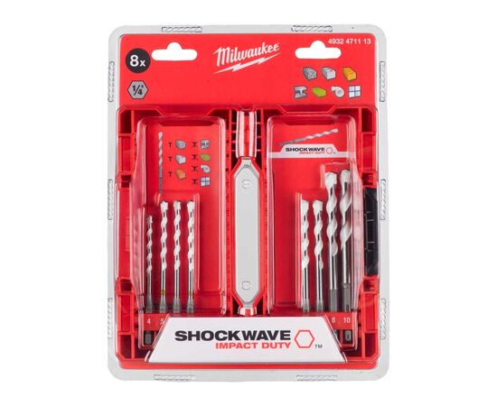 Набор сверл Milwaukee универсальных Multi Material Shockwave 4 – 10 мм (4932471113), изображение 2 Набор сверл Milwaukee универсальных Multi Material Shockwave 4 – 10 мм (4932471113), изображение 2