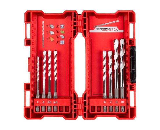 Набор сверл Milwaukee универсальных Multi Material Shockwave 4 – 10 мм (4932471113)