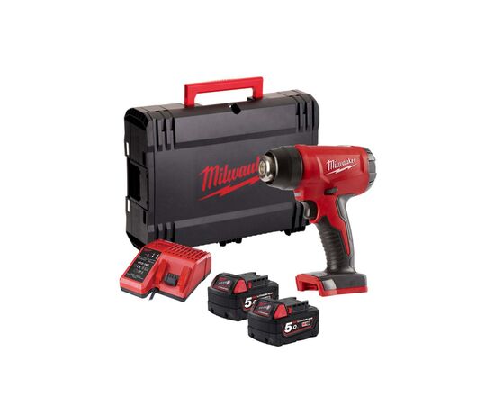 Строительный фен Milwaukee M18 BHG-502C 2x5Ah, кейс (4933459772), изображение 10 Строительный фен Milwaukee M18 BHG-502C 2x5Ah, кейс (4933459772), изображение 10