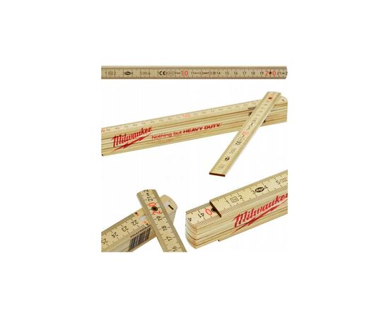 Линейка Milwaukee складная тонкая деревянная, 2м (4932459303), изображение 4 Линейка Milwaukee складная тонкая деревянная, 2м (4932459303), изображение 4