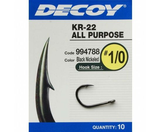 Крючок Decoy KR-22 Black Nickeled 05 (12 шт/уп) (1562.02.99), изображение 2 Крючок Decoy KR-22 Black Nickeled 05 (12 шт/уп) (1562.02.99), изображение 2