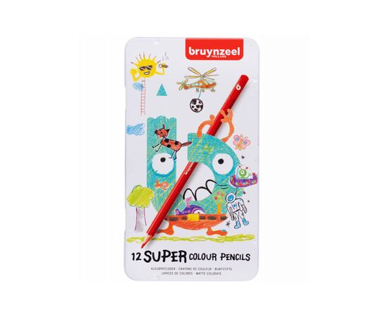 Карандаши цветные Bruynzeel Super Colour в металлической коробке 12 шт (8712079434427)