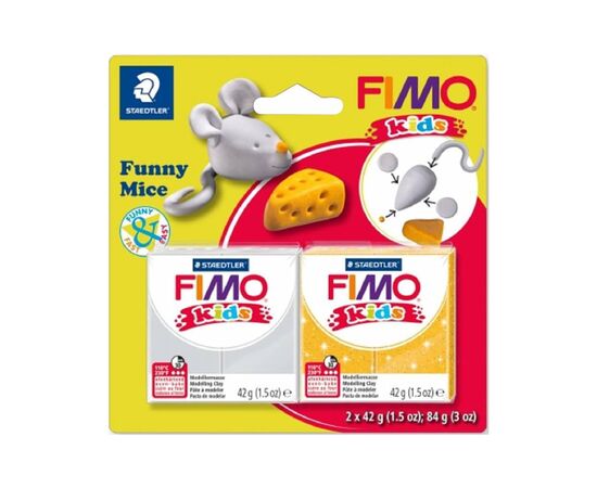 Набір для творчості Fimo Kids Веселе мишеня 2 кольори х 42 г (4007817057254)