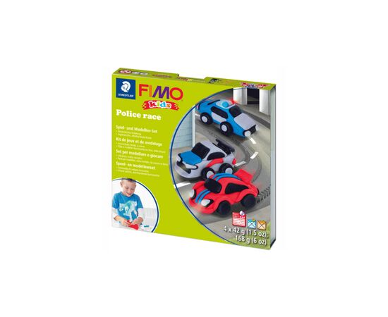 Набір для творчості Fimo Kids Поліцейські авто 4 кольори х 42 г (4007817066546)