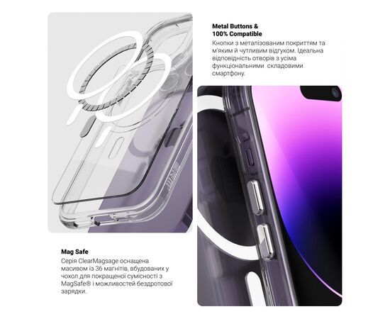 Чехол для мобильного телефона Armorstandart Clear Magsafe Apple iPhone 15 Pro Max Tansparent (ARM71052), изображение 5 Чехол для мобильного телефона Armorstandart Clear Magsafe Apple iPhone 15 Pro Max Tansparent (ARM71052), изображение 5