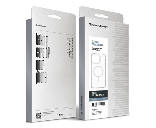 Чехол для мобильного телефона Armorstandart Clear Magsafe Apple iPhone 15 Pro Max Tansparent (ARM71052), изображение 6 Чехол для мобильного телефона Armorstandart Clear Magsafe Apple iPhone 15 Pro Max Tansparent (ARM71052), изображение 6