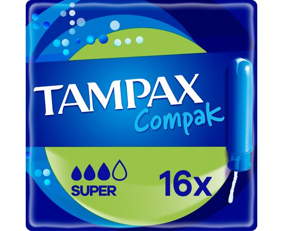 Тампони Tampax Compak Super с апликатором 16 шт (4015400219712)