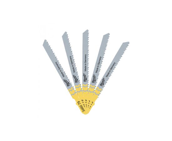 Полотно Milwaukee для лобзика T101BR, 75 мм/ шаг зуба 2,5 мм, 5шт, обратный рез (4932346079), изображение 2 Полотно Milwaukee для лобзика T101BR, 75 мм/ шаг зуба 2,5 мм, 5шт, обратный рез (4932346079), изображение 2