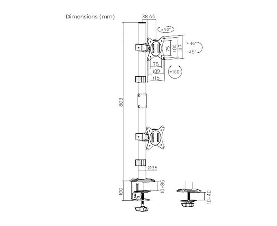 Кронштейн Brateck LDT66-C02V, изображение 4 Кронштейн Brateck LDT66-C02V, изображение 4
