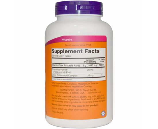Вітамін Now Foods Вітамін С-1000 с Шипшиною + Біофлавоноїди, 250 таблеток (NOW-00687), зображення 2 Вітамін Now Foods Вітамін С-1000 с Шипшиною + Біофлавоноїди, 250 таблеток (NOW-00687), зображення 2