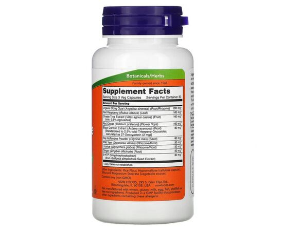 Травы Now Foods Менопауза, Травяной Комплекс, Menopause Support, 90 капсул (NOW-03325), изображение 2 Травы Now Foods Менопауза, Травяной Комплекс, Menopause Support, 90 капсул (NOW-03325), изображение 2