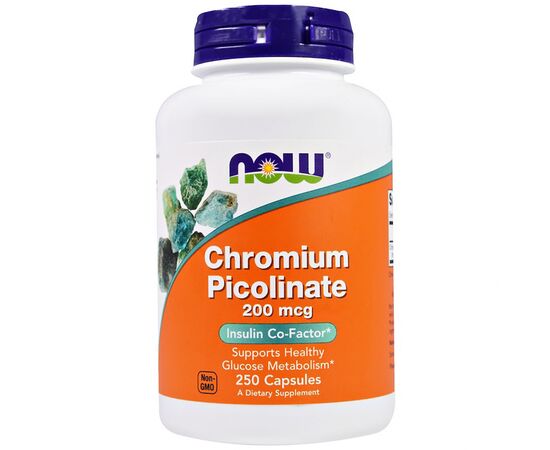 Минералы Now Foods Хром Пиколинат, Chromium Picolinate, 200 мкг, 250 капсул (NOW-01422)
