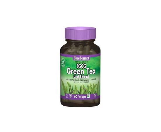 Травы Bluebonnet Nutrition EGCG Экстаркт Листьев Зеленого Чая, 60 гелевых капсул (BLB1378)