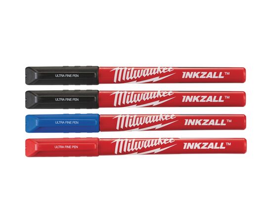 Набір маркерів Milwaukee Fine Tip INKZALL синій, червоний, чорний, чорний, 4шт (48223165)