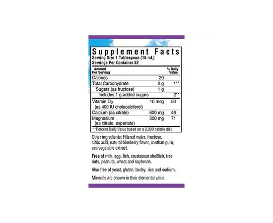 Вітамінно-мінеральний комплекс Bluebonnet Nutrition Рідкий Кальцій Цитрат Магнію + Вітамін D3, Смак Лимона, 1 (BLB0688), зображення 2 Вітамінно-мінеральний комплекс Bluebonnet Nutrition Рідкий Кальцій Цитрат Магнію + Вітамін D3, Смак Лимона, 1 (BLB0688), зображення 2