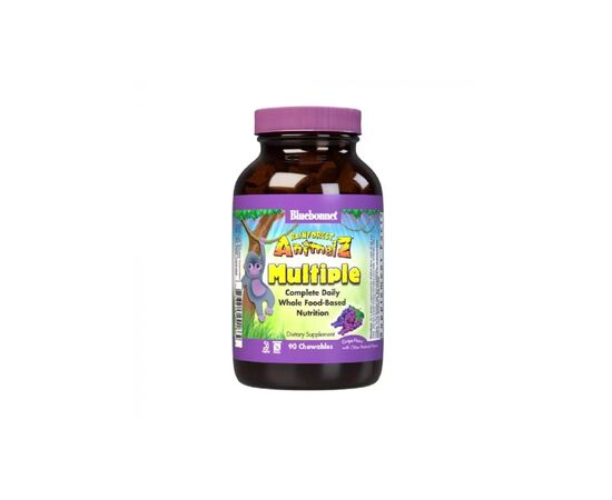 Витаминно-минеральный комплекс Bluebonnet Nutrition Мультивитамины для Детей, Вкус Винограда, Rainforest Animalz, 90 (BLB-0186)