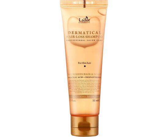 Шампунь La'dor Dermatical Hair Loss Shampoo For Thin Hair Для тонких волос 50 мл (8809181936595)
