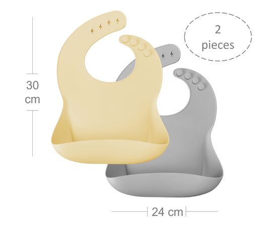 Слюнявчик MinikOiOi Basics-Bib 2 шт (Mellow Yellow/Powder Grey) (101020065), изображение 7 Слюнявчик MinikOiOi Basics-Bib 2 шт (Mellow Yellow/Powder Grey) (101020065), изображение 7