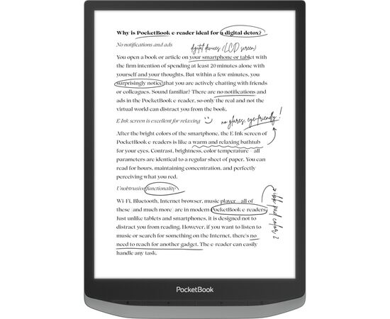 Электронная книга Pocketbook 1040D InkPad X PRO, Mist Grey (PB1040D-M-WW), изображение 4 Электронная книга Pocketbook 1040D InkPad X PRO, Mist Grey (PB1040D-M-WW), изображение 4