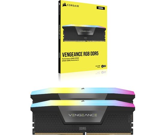 Модуль пам'яті для комп'ютера DDR5 96GB (2x48GB) 5600 MHz Vengeance RGB Black Corsair (CMH96GX5M2B5600C40), зображення 2 Модуль пам'яті для комп'ютера DDR5 96GB (2x48GB) 5600 MHz Vengeance RGB Black Corsair (CMH96GX5M2B5600C40), зображення 2