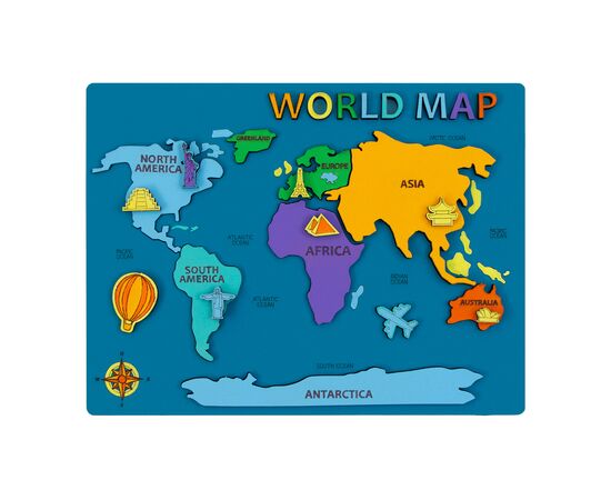 Набір для творчості Rosa Talent World Map 3D, МДФ 24,5 х 18,5 см (4823098540038)