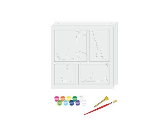 Набор для творчества Rosa Talent 3D 4 Cats ДВП грунтованное, 3 слоя, 30 х 30 см (4823098528883), изображение 2