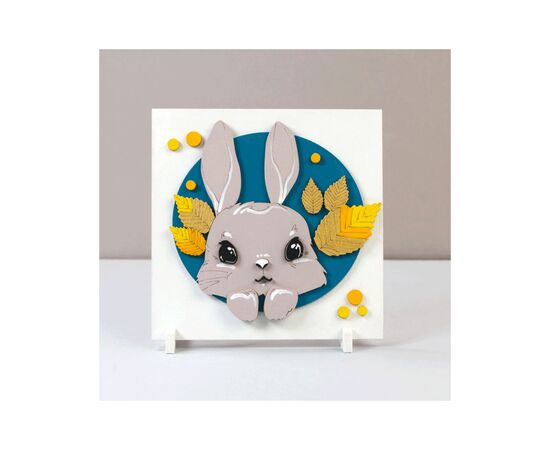 Набор для творчества Rosa Talent Картина 3D Зайчик ДВП грунтованный 18х18 см (4823098535706), изображение 2