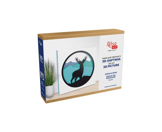 Набор для творчества Rosa Talent 3D-картина 6 слоев Олень в горах 30х30 см (4823098528913), изображение 3 Набор для творчества Rosa Talent 3D-картина 6 слоев Олень в горах 30х30 см (4823098528913), изображение 3