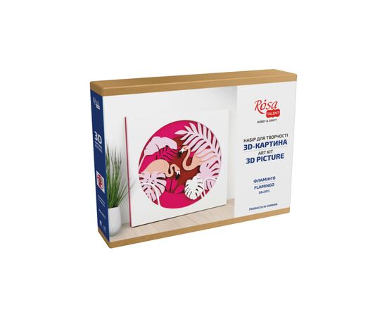 Набор для творчества Rosa Talent 3D-картина 5 слоев Фламинго 30х30 см (4823098528999), изображение 3 Набор для творчества Rosa Talent 3D-картина 5 слоев Фламинго 30х30 см (4823098528999), изображение 3