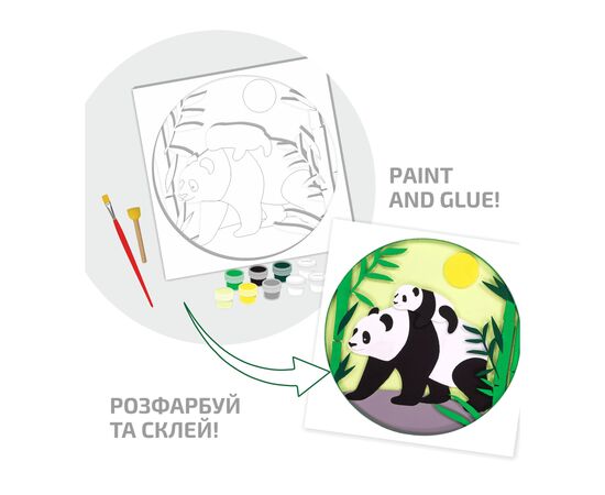 Набор для творчества Rosa Talent 3D-картина Панды МДФ грунтованное, 4 слоя, 25х25см (4823098540083), изображение 3 Набор для творчества Rosa Talent 3D-картина Панды МДФ грунтованное, 4 слоя, 25х25см (4823098540083), изображение 3